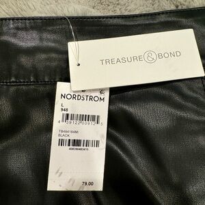 NWT. Treasure and Bond Faux Leather MIDI Skirt - SZ L